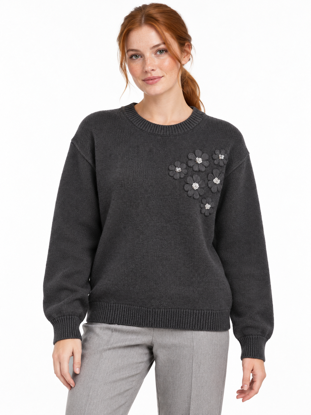 Rebeka Ross · Maglione donna con ricamo fiore