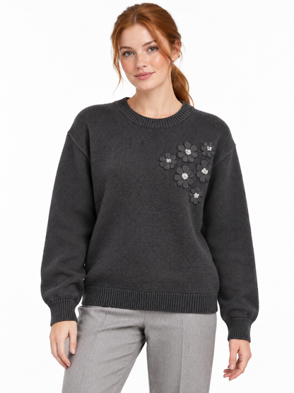Rebeka Ross · Maglione donna con ricamo fiore