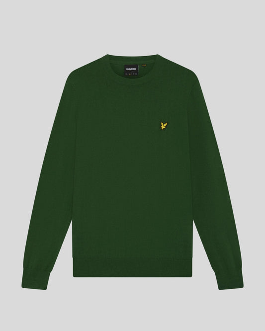 Lyle & Scott maglione girocollo cotone e merino Clover Green