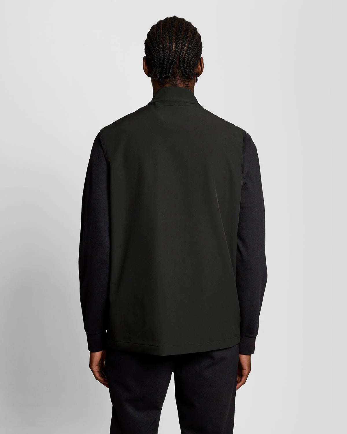 Lyle & Scott Gilet Uomo con zip full e tessuto tecnico elasticizzato Nero