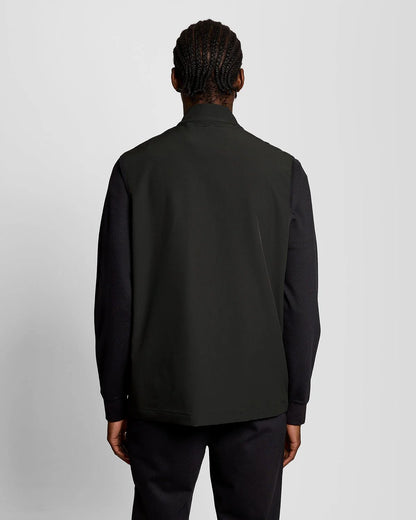 Lyle & Scott Gilet Uomo con zip full e tessuto tecnico elasticizzato Nero