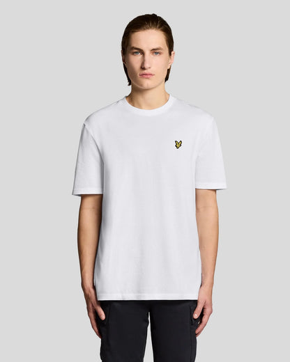 Lyle & Scott · T-Shirt uomo relaxed cotone Jacquard bianco