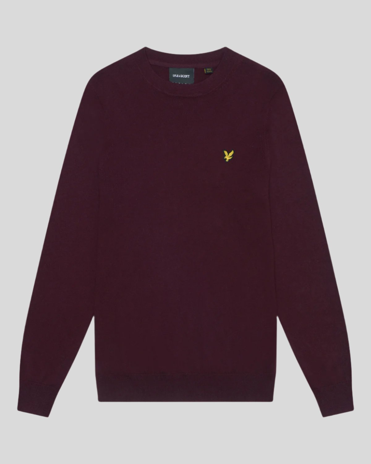 Lyle & Scott maglione girocollo cotone e merino Burgundy
