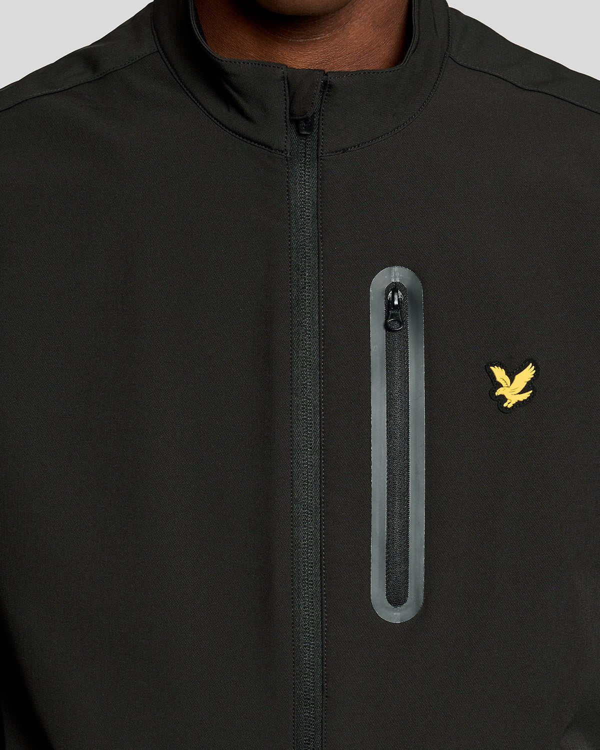 Lyle & Scott Gilet Uomo con zip full e tessuto tecnico elasticizzato Nero