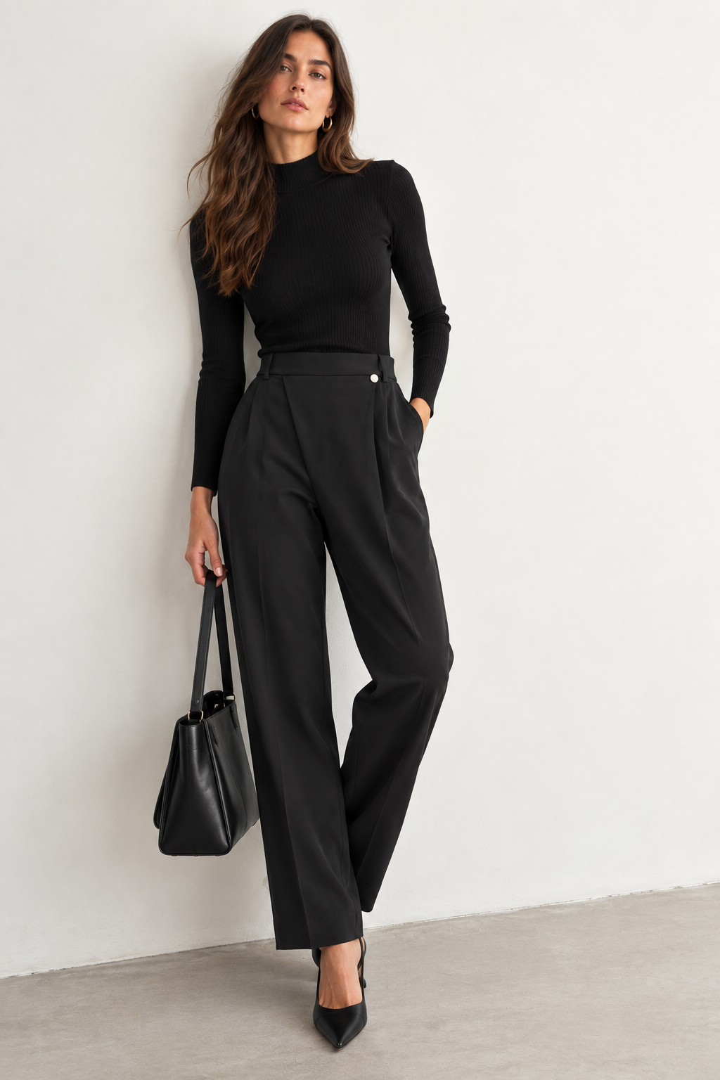 Rebeka Ross · Pantalone donna con piega nero