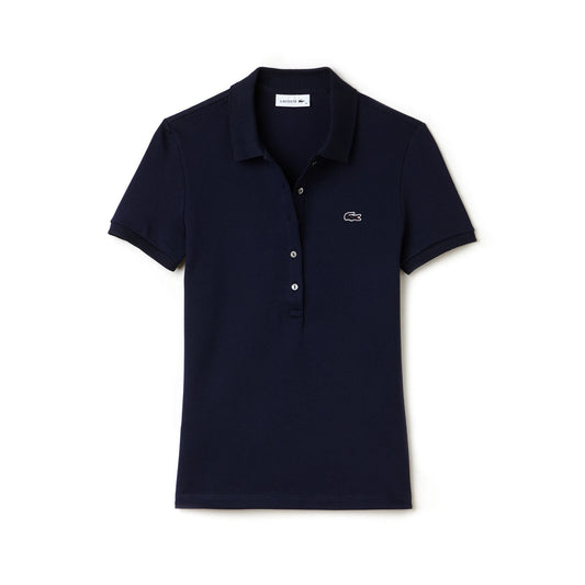 LACOSTE Polo Donna Slim fit in Piqué di cotone stretch con bottoni in madreperla