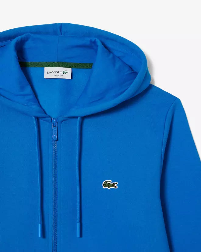 LACOSTE Felpa Uomo con cappuccio e zip in pile di cotone felpato