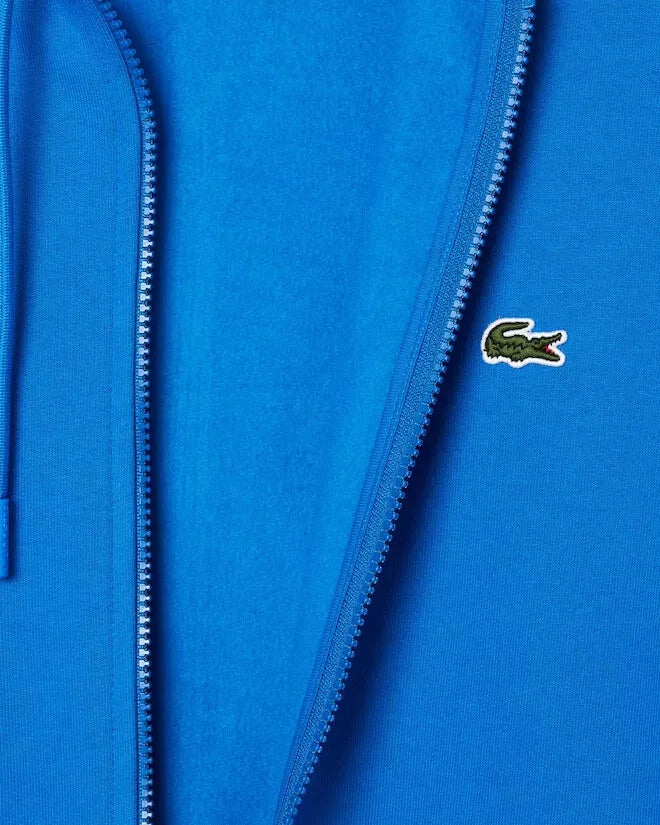 LACOSTE Felpa Uomo con cappuccio e zip in pile di cotone felpato