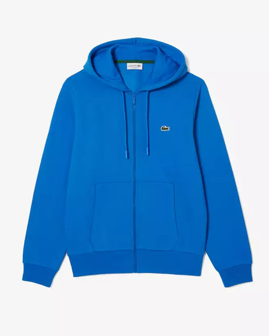LACOSTE Felpa Uomo con cappuccio e zip in pile di cotone felpato