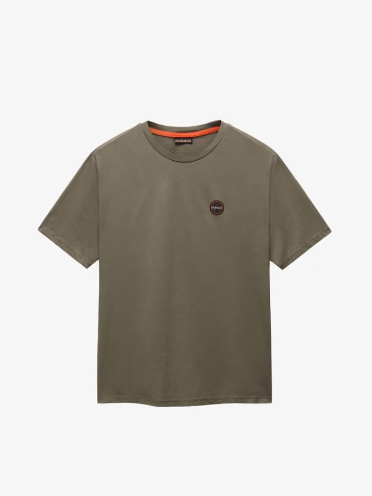Napapijri · T-shirt Badge logo circolare uomo verde oliva