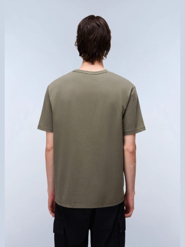 Napapijri · T-shirt Badge logo circolare uomo verde oliva